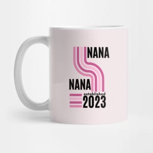 new NANA , Nana to be, grandma to be  established 2023  pink girl baby gender reveal Mug